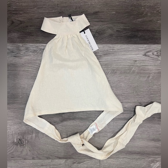 NWT WeWoreWhat Cream Crop Top - Picture 1 of 6